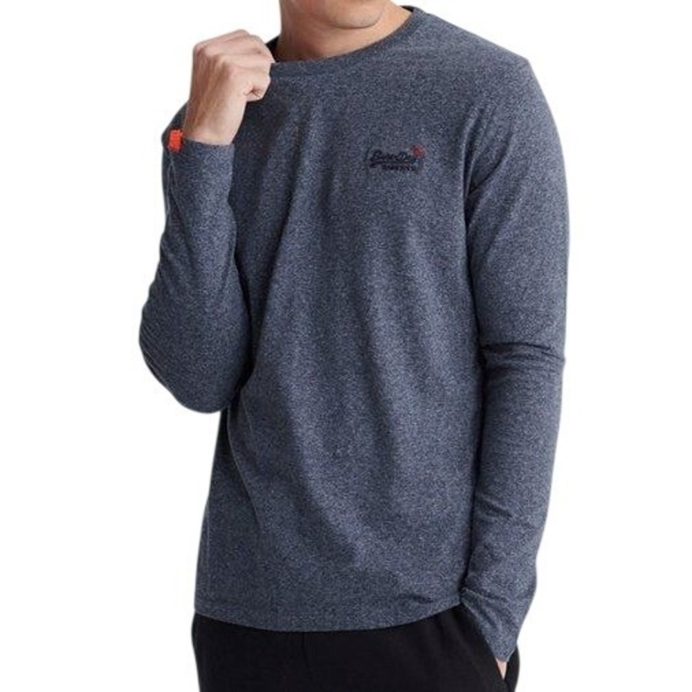 Superdry Gray‎ Orange Label Vintage Long Sleeve Shirt 100% Cotton size XL